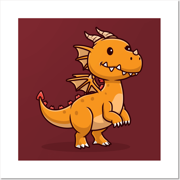 Cute Dragon Cartoon Wall Art by Catalyst Labs